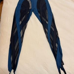 Mugler Blue and Black Sheer Pants